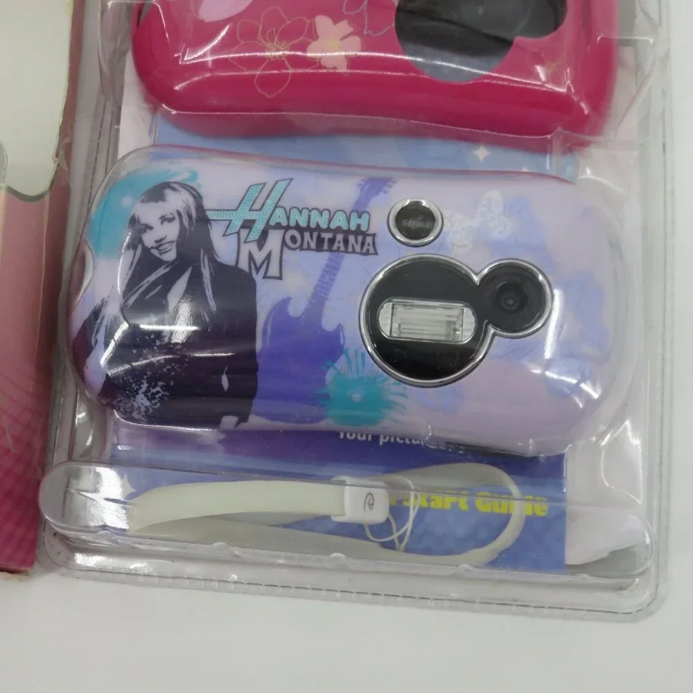 Pix Click Disney Hannah Montana Digital Camera Flash Ages 5+ 2007 Pink Purple